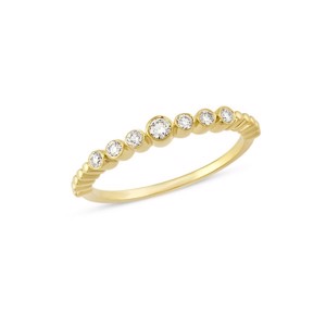 NURAN - Tube ring i 14kt. guld m. i alt 0,15ct. brillanter